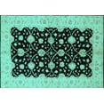 thumbnail image 1 of Ahgly Company Machine Washable Indoor Rectangle Oriental Turquoise Blue Traditional Area Rugs, 2' x 4', 1 of 4