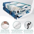 thumbnail image 4 of Twin XL Quilt Set 68''x98'', Lake Paddles Lightweight Summer Bedspread Coverlet Set with 2 Pillow Shams, Summer Watercolor Teal Blue Striped Breathable All Season Quilt Bedding for Dorm/Guest Room, 4 of 9