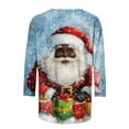 thumbnail image 5 of Craaazy Christmas Tops for Women Christmas Holiday Print 3/4 Sleeve Xmas Blouse Gifts, 5 of 5