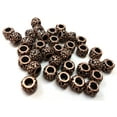 thumbnail image 2 of BD712 - 50 pcs Antique Copper Tone Flower METAL Ball Spacer Beads - 10mm - Large Hole: 5mm - Fits European Cords and Paracord!, 2 of 4