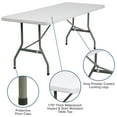 thumbnail image 2 of 30''W x 72''L Granite White Plastic Folding Table, 2 of 8