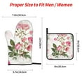 thumbnail image 4 of YFYANG Oven Mitts and Pot Holders Sets 4 Pieces, Non-Slip Heat Resistant Vintage Pink Flowers Kitchen Glove Pot Mat for Cooking and Baking, 4 of 8