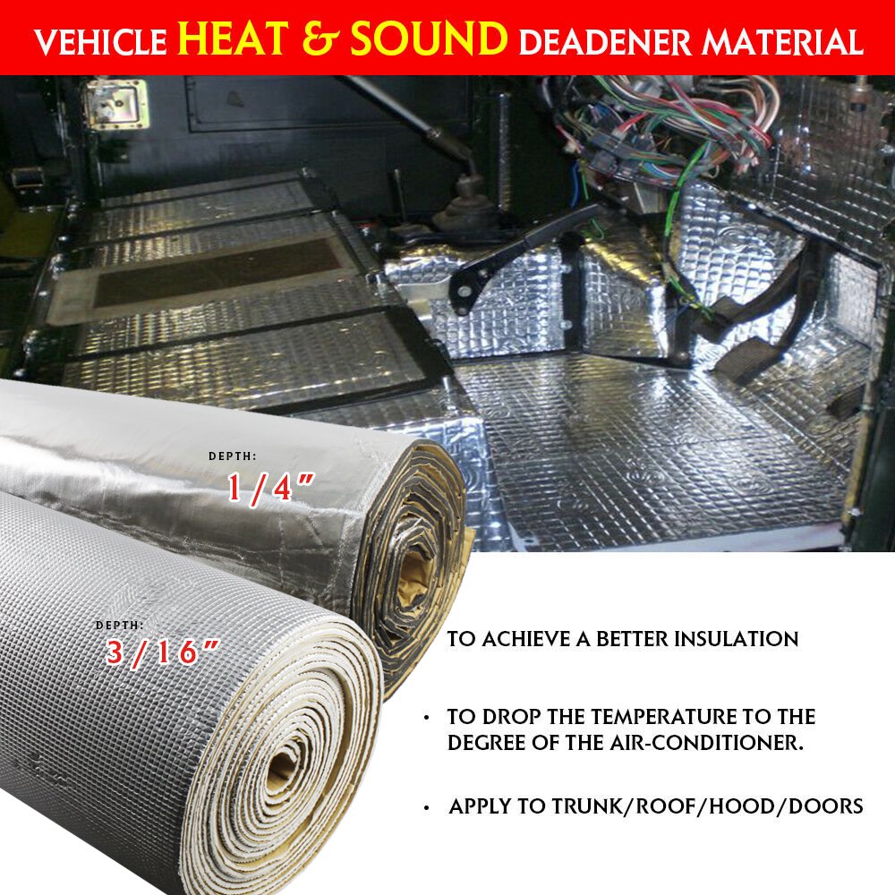 24x39 Car Floor Firewall Roof Trunk Sound Deadener Heat Shield Insulation  - Walmart.com