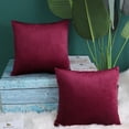 thumbnail image 4 of Paquete de 2 Terciopelo Tiro Almohada Funda, Decorativa Suave Sólido Tiro Almohadón Funda para Sofá Diván Cama Silla borgoña, 4 of 9