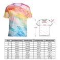 thumbnail image 2 of Color Texture Women's Short Sleeve T-Shirt Crew Neck Casual Summer Trendy Loose Fit Tops, 2 of 7