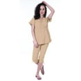 thumbnail image 2 of Moomaya Womens Nightwear Set Capri Cotton Sleepwear 2 Pcs Nightdresses, 2 of 6