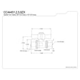 thumbnail image 3 of Kingston Brass CC44451ZX 5/8-Inch O.D. Comp x 1/2-Inch O.D. Comp Quarter-Turn Straight Shut-Off Valve in Polished Chrome, 3 of 6