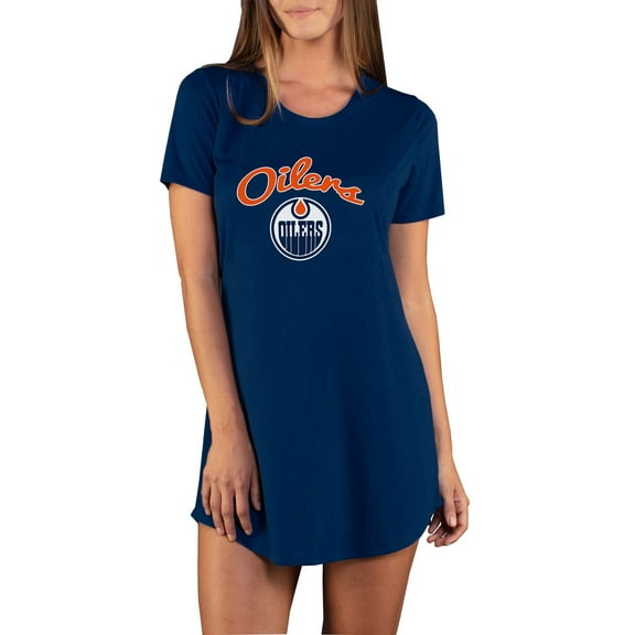 Women's Concepts Sport Navy Edmonton Oilers Marathon Knit Nightshirt