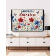thumbnail image 5 of 4th of July Outdoor TV Cover 40 to 43 Inch Weatherproof, Independence Day Red Blue Floral Rustic 600D Oxford TV Covers with Waterproof Zipper, Outside Flat TV Screen Protector Size 40"Wx25"Hx4.5"D, 5 of 7