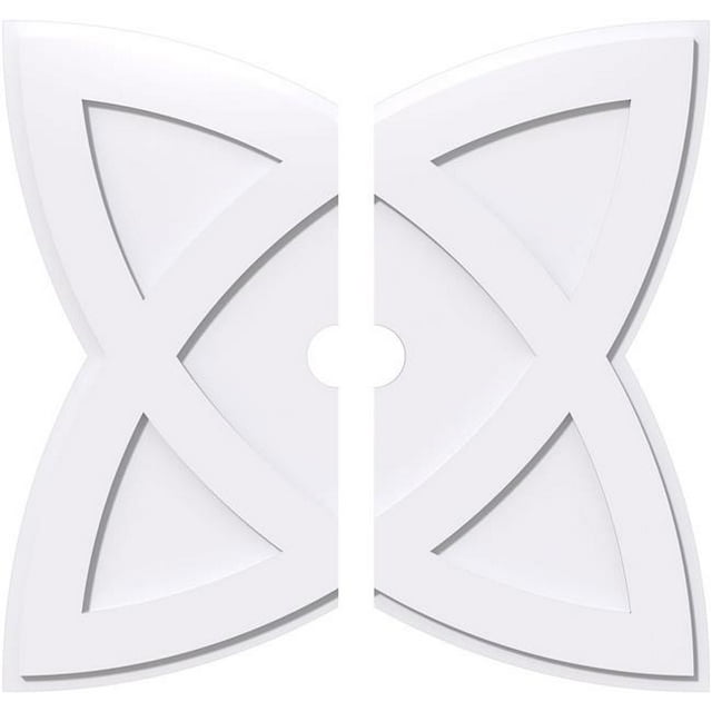 Ekena Millwork CMP32CM2-03000 32 Po OD x 3 Po ID Carré Cosmo Architecture Grade Médaillon de Plafond Contemporain PVC - 2 Pièces