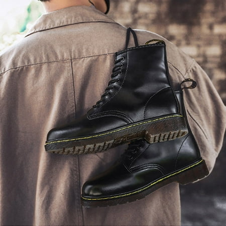 

Martens Dr. Jadon Boots Black Platform Leather Shoes Men Snow Boots Lace-up Non-slip Sole 39