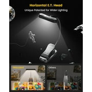 Glocusent Horizontal ET-Head Book Light for Reading in Bed, Eye Caring, CRI 95, 3 Colors & 5 Brightness, Rechargeable Long Lasting Reading Light