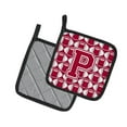 thumbnail image 2 of Carolines Treasures CJ1065-PPTHD Letter P Football Crimson, grey and white Pair of Pot Holders, 7.5HX7.5W, multicolor, 2 of 2
