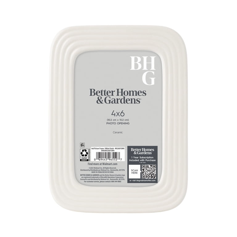 Ceramic Picture Frame 4x6 in White Rectangular photo 1