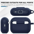 thumbnail image 4 of AirPods Pro 2nd Gen Case [Front LED Visible], Entronix Silicone Protective Shockproof Earbuds Case Cover Skin with Keychain Kit Set Compatible for Apple AirPods Pro 2nd Generation (Navy), 4 of 6