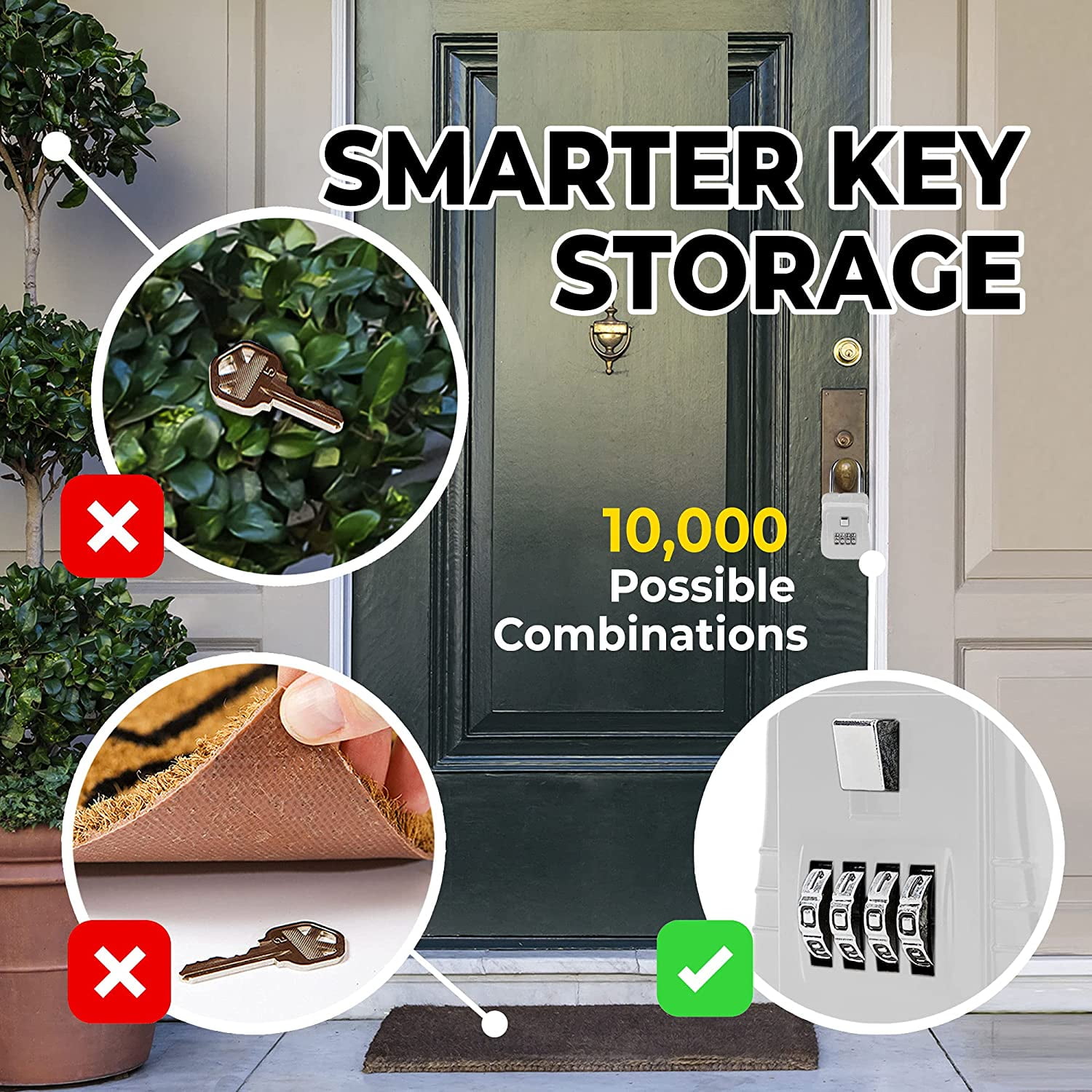 Lion Locks 1500 Key Storage Realtor Lock Box with Set-Your-Own Combination, (6 pack, White)