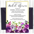 thumbnail image 2 of Darling Souvenir Purple Floral Custom Printed Bridal Shower Invitations| Set of 10 Personalized Invites With Envelopes 5 x 7, 2 of 3