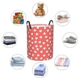 thumbnail image 3 of DouZhe Grands Paniers à Linge Pliables Étanches, Imprimés Rouges Dessinés à la Main Circular Hamper avec Poignées, 3 of 6