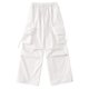 thumbnail image 4 of Pantalones cargo holgados de mujer: cintura alta con cremallera, cintura con cordón, bolsillos, tallas grandes, versátiles, 4 of 4