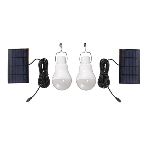 kurtrusly Solar Panel Light Bulb Device 15W Tents Lamps Convenient Garden Yard Camping Tent Lamp Lighting Accessory Hanging Lights Devices 2pcs