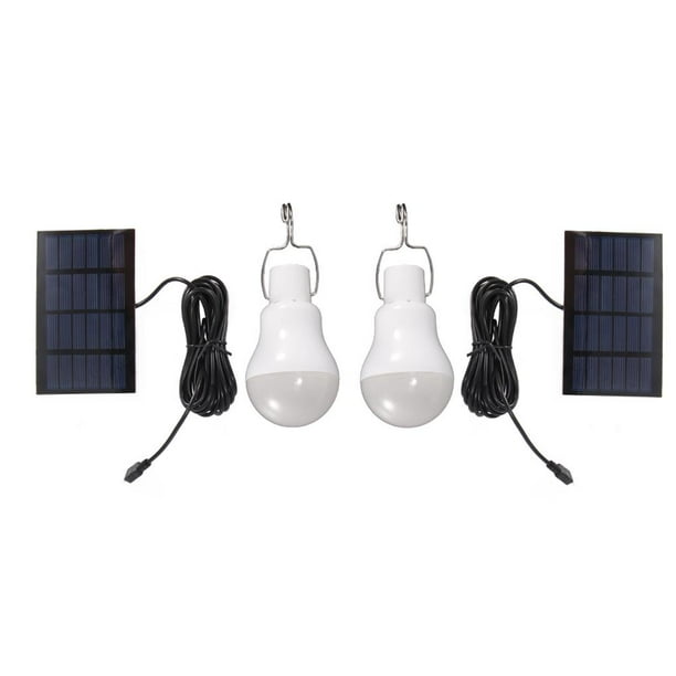 Bewildely Dispositivo de bombilla de luz de panel solar Lámparas de tiendas de campaña de 15 W Práctico patio de jardín Lámpara de tienda de campaña Iluminación y accesorios 2 piezas Bewildely HA026570-01