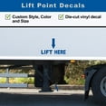 thumbnail image 3 of Set of 4 - Lift Here Vinyl Decal Sticker - Many Colors & Sizes - Lift Point Sign Truck Safety Markings for Dry Van and Reefer Trailers - Truck Decals & Markings (Style #1) (8" x 5", Orange), 3 of 7