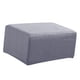 thumbnail image 3 of Funda de otomana elástica de elastano rectangular para reposapiés, taburete, sofá, funda suave gris, 3 of 8