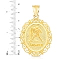 thumbnail image 2 of Floreo 10k Yellow Gold Round Horoscope Zodiac Sign Acquarius Pendant with Cable Chain Necklace, 2 of 5