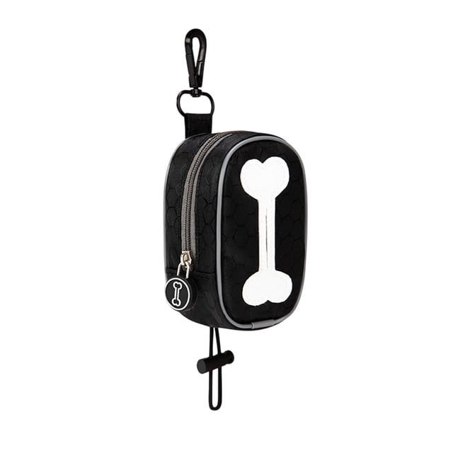 Tauxra Pet Waste Bag Dispenser Black Polyester Storage For Outdoor Walks Trips