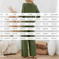 thumbnail image 4 of Women's Ribbed Knit Lounge Set, Straight Leg Pants Two Piece Outfit, Long Sleeve Top and Pants Set, Comfortable Elastic Waistband, Relaxed Fit Casual Home Suit Khaki M, 4 of 7