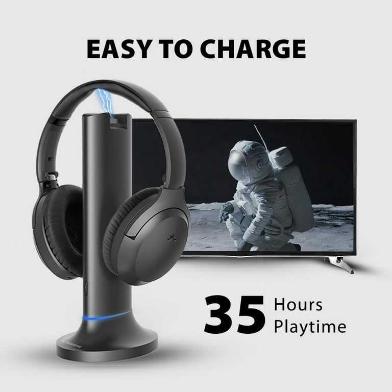 Avantree Opera - 35Hrs Comfortable Wireless Headphones for TV Watching with  Bluetooth Transmitter & Charging Dock, Clear Dialogue Mode, Passthrough,  Enhanced Volume for Seniors, 164FT Long Range 