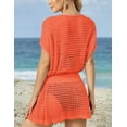 thumbnail image 5 of Bsubseach Women Hollow Out Beachwear Swim Cover Ups Short Sleeve V Neck Beach Tunic Dress, 5 of 5