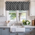 thumbnail image 2 of Round Graphic Window Valance Curtain Black Modern Geometric Rod Pocket Short Curtain for Living Room, Bedroom & Kitchen Window Decor 54x18in, 2 of 8