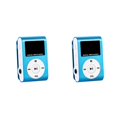 thumbnail image 3 of Sidaley Mini MP3 Player with LCD Screen Fashion Supporting Clip 3.5mm Card Portable Sports Music Audio TF Metal Interface Media Azul 2piezas, 3 of 6