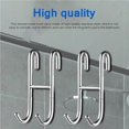 thumbnail image 4 of 2PCs Stainless Steel S-shaped Coat Hook Multi-function Storage S-shaped Hook Bathroom Hook Double Hook Back-mounted S-shaped Double Hook, 4 of 8