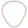 thumbnail image 3 of 925 Sterling Silver Pearl Chain Necklace Rh-plated 7-8 mm Purple FW Cultured 24 inch 7 to 8, 3 of 4