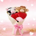 thumbnail image 6 of Highland Cow Valentines Plush Bouquet, Set of 2 Adorable Stuffed Animals with Hearts, Pink Bow Wrap, for Anniversary, Weddings, Valentines Day Gifts, Holiday Party Decor, 6 of 10