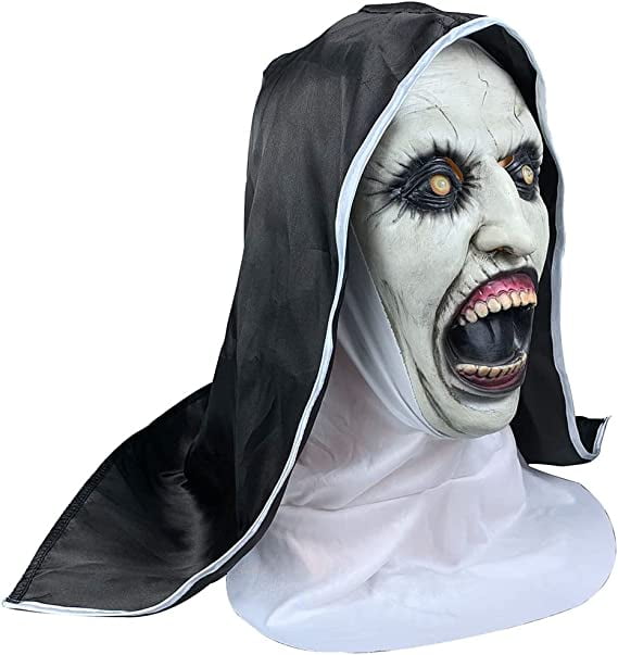 Máscara La Monja Látex Ojos Led Luz Led Terror Halloween Disfraz Cosplay Adulto Decoración Fiesta Incluye Baterías Diseño Realista Talla Única Compatible Scream 1 Pieza Tecarva