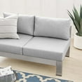 thumbnail image 5 of Modway Shore Sunbrella® Fabric Aluminum Outdoor Patio Left-Arm Loveseat in Silver Gray, 5 of 6