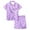 Z11-Purple, variant on Girls Pajamas Satin Pajama Set Silk Pjs Short Sleeve Button Down Summer Bow Sleepwear for Big Kids Valentine's Day Printed Short Sleeve Shorts Two Piece Pajama Set