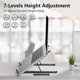 thumbnail image 4 of Laptop Stand for Desk, Adjustable Laptop Riser ABS+Silicone Foldable Portable Computer Holder, Ventilated Cooling Notebook Stand for 10-15.6 Laptops, 4 of 5