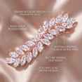 thumbnail image 5 of MIALLO Rose Gold Cubic Zirconia Leaf Hair Barrette for Women, Sparkling Crystal Bridal Hair Clip, Hypoallergenic Spring Hair Accessories for Wedding Party, 5 of 8