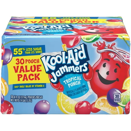 (2 pack) Kool-Aid Jammers Tropical Punch Flavored Drink 30-6 fl. oz. (Best Non Nicotine E Juice)
