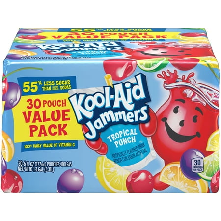 Blend Tropical Punch Flavor - (2 pack) Kool-Aid Jammers Tropical Punch Flavored Drink 30-6 fl. oz. Pouches