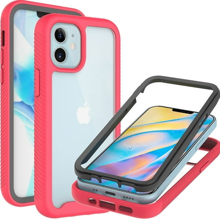 CoverON Apple iPhone 12 Mini Case (5.4"), Military Grade Full Body Rugged Slim Fit Clear Cover, Pink