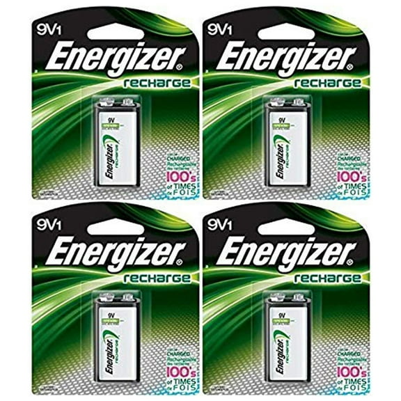 Energizer Rechargeable 9 Volt (8.4V) NiMH 175mAh 4 Batteries