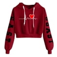 thumbnail image 3 of yoeyez Cute Hoodies for Teen Girls With Writing Sweatshirt 2024 Fashion Oversized Shirts Fall Winter Fleece Pullover, 3 of 4