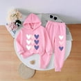 thumbnail image 2 of HAOTAGS Outfit Sets for Girls, Elastic Waist Comfortable Long Sleeve Casual Valentine's Day Suits Pink 5-6 Years, 2 of 6