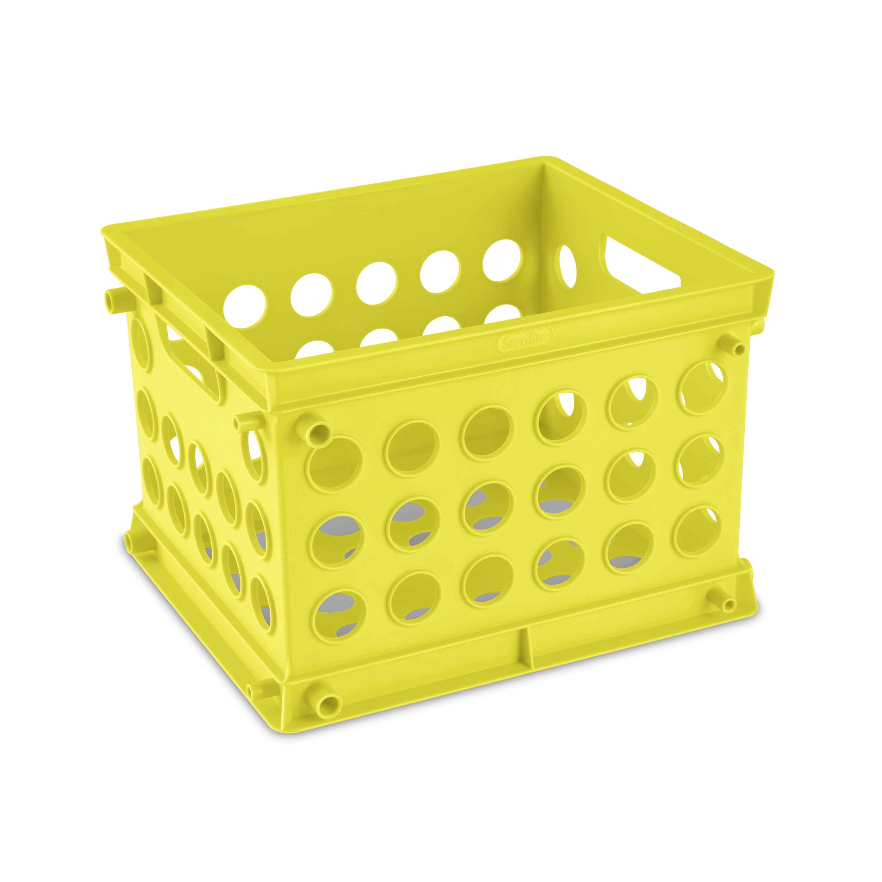 (6 pack) Sterilite Mini Crate Plastic, Lemon Lime
