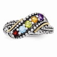 thumbnail image 2 of White Sterling Silver Ring Band Yellow Customize Stones Diamond, 2 of 4